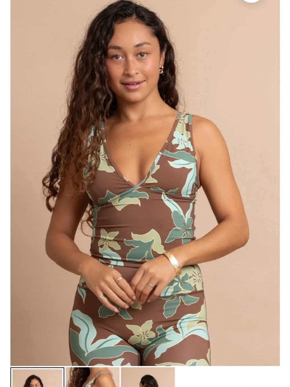 NWT Fighting Eel Tankini TOP RUMI - SUEDE STAR FLOWER medium
